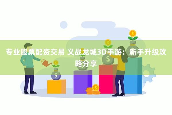 专业股票配资交易 义战龙城3D手游：新手升级攻略分享