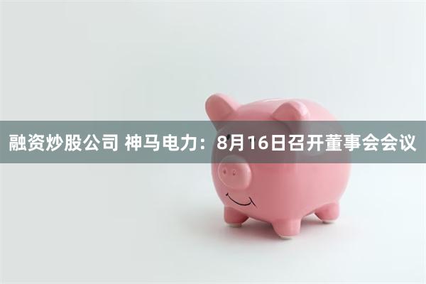 融资炒股公司 神马电力：8月16日召开董事会会议